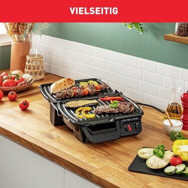 Контактний гриль 2-в-1 Tefal GC3050 сендвічниця та настільний гриль/BBQ, подвійна антипригарна поверхня, регульований термостат, 2000 Вт, 32 x 32 x 14 см