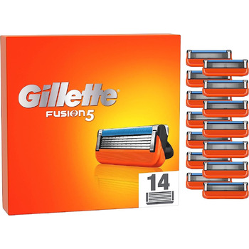 Леза бритви Gillette Fusion 5, 14 змінних лез для мокрих бритв чоловічі з 5-кратним лезом