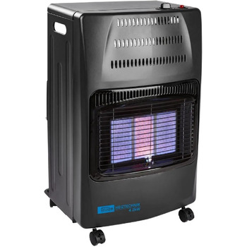 Газовий обігрівач Gde GGH 4200 K (4200 Вт, 3 рівні нагріву, п&39єзорозпалювання, портативний, робочий тиск 50 мбар, керамічні нагрівальні елементи, термозапобіжник, 4 фіксуючі ролики, вкл. газовий шланг та регулятор тиску)