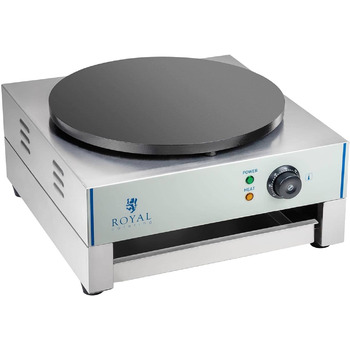 Млинниця Royal Catering RCEC-3000-E (Ø 40 см, 3 000 Вт, чавун з емальованим покриттям, нержавіюча сталь, висувний лоток розподільник тіста)