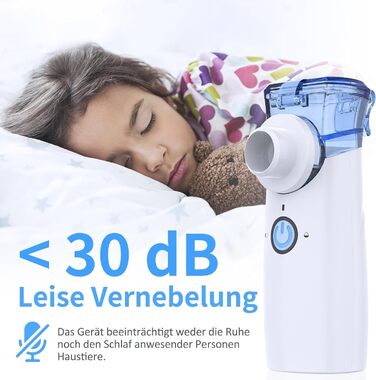 Інгалятор для дітей та дорослих, інгалятор-небулайзер, портативний інгалятор від респіраторних захворювань, що перезаряджається Ефективний, регульований розпилювач Низький рівень шуму, самоочищення