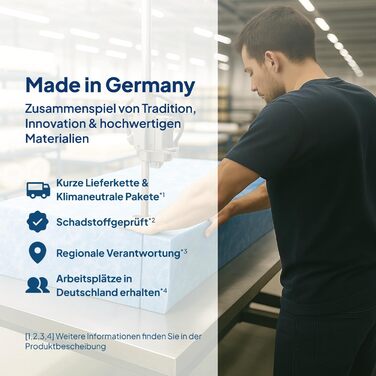 Матрац AM Quality Mattresses для профілактики пролежнів для ліжка для догляду за хворими 90x200 - Виготовлено в Німеччині - Водонепроникний матрац для ліжка для догляду вдома 90x200 см - Преміальний матрац з твердими краями 14 сантиметрів 90 x 200 см