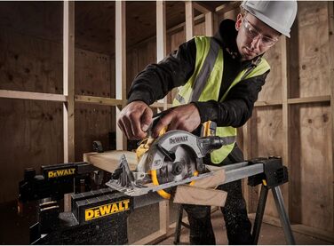 Акумуляторна циркулярна пила Dewalt 18V XR DCS565N (безщітковий двигун, з вбудованим світлодіодом і вентилятором, сумісна з AirLoc