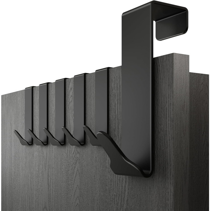 Дверні гачки Menz Premium в комплекті з 6 шт. - Чорні дверні гачки для підвішування з високою несучою здатністю - Функціональні дв