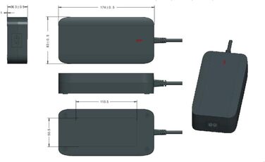 Зарядний пристрій Enerpower 54,6 В 2 А 110 Вт, 3-контактний трапецієподібний, для акумуляторів 48 В від Fischer Pedelecs Viator, Terra, Montis, Proline (з 2021 року випуску)