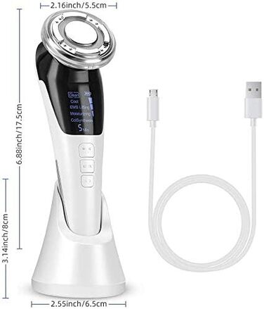 Масажер для обличчя масажер для обличчя, YONGYAO Косметичний пристрій для обличчя масажер для обличчя проти зморшок підтяжка обличчя косметичний пристрій з EMS ION- Фотон гаряче/холодне лікування для антивікових зморшок проти зморшок