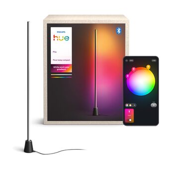 Розумна світлодіодна торшерна лампа Philips Hue Play, RGBWWIC, 122 см, багатоколірні градієнти, підтримка Alexa, Google Home, Apple Home синхронізація з ТВ потребує Hue Bridge та Sync Box (продаються окремо)