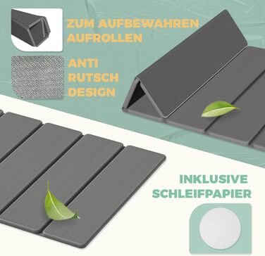 Килимок для ванної з каменю, 60 см складний діатомовий килимок для ванної, суперпоглинаючий килимок для ванної, швидковисихаючий, нековзний для ванної кімнати, легко миється, сірий