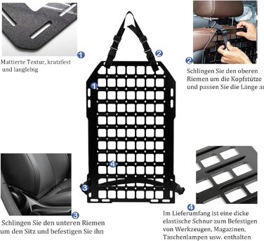 Панель Автомобіль 58см * 36см Molle Спинка сидіння Організатор спинки заднього сидіння Тактичне зберігання Абс Пластик Екологічно