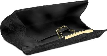 Елегантна жіноча вечірня сумка-клатч з мереживом одного розміру чорного кольору, 429