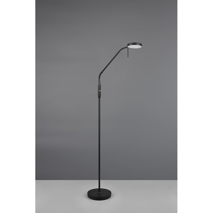 Світлодіодна торшерна лампа Reality Moreno R44561132, матовий чорний метал, 3 Вт LED, акумулятор із зарядною станцією, сенсорний диммер, регулювання кольору світла