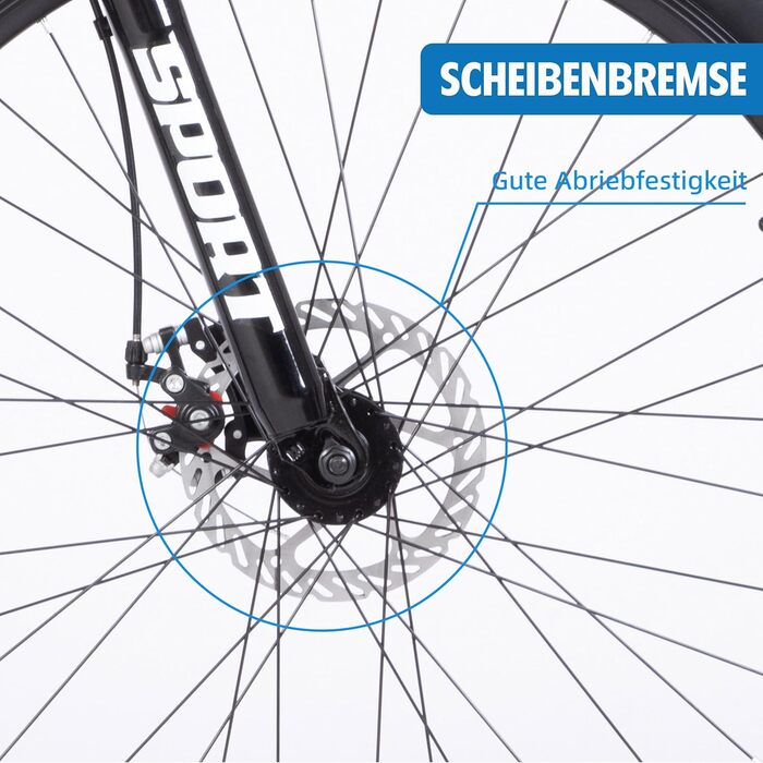 Гірський велосипед, колеса 26&quot та 27,5&quot, MTB з дисковими гальмами, 21 швидкість, підходить для чоловіків та жінок, синій - 26&quot