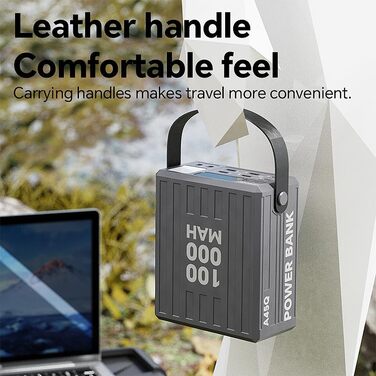 Павербанк зі швидкою зарядкою, потужністю 22,5 Вт від зарядного пристрою Konfulon (USB C, A, вхід і вихід постійного струму), PD3.