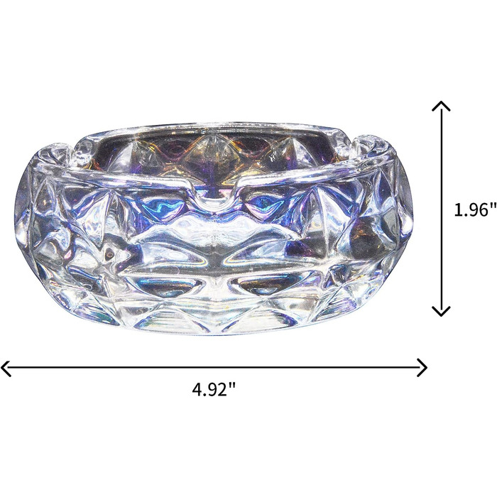 Попільничка Uotyle, діаметром 11,5 см, скляна попільничка для сигарет, різнокольорова, з кришталевого скла, для використання в приміщенні та на вулиці