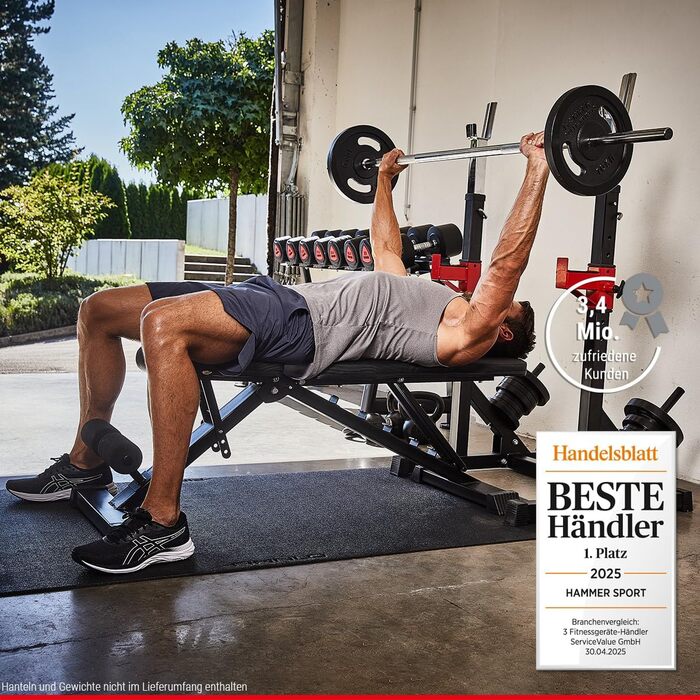 Силова лава HAMMER Force 2.0, похилий тренажер, регулювання кута нахилу, попередньо зібраний на 99, вантажопідйомність 200 кг, транспортні колеса, 123 x 52 x 120