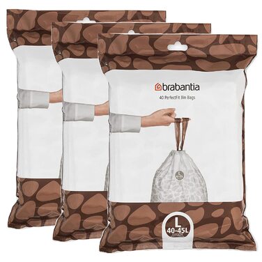 Сміттєві пакети Brabantia (40-45 літрів (л) Надзвичайно міцні сміттєві пакети зі шнурком (120 шт. ))