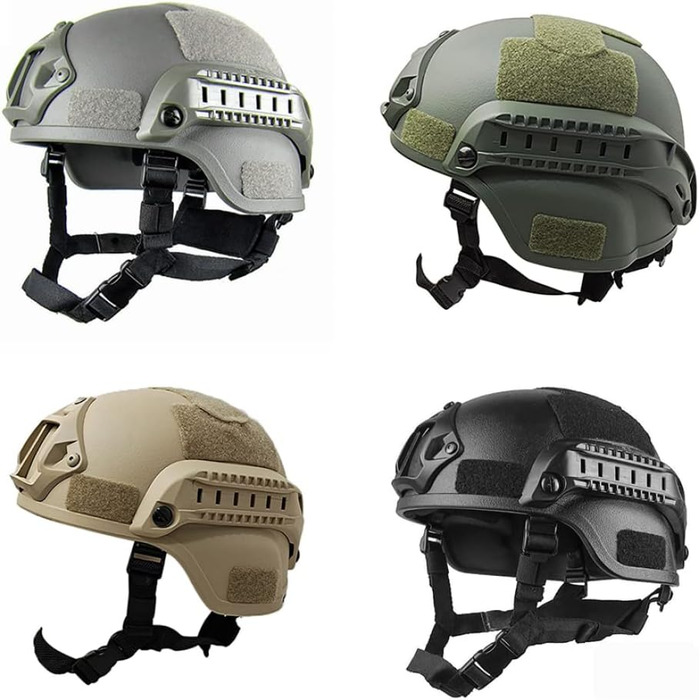 Шолом Fast, з підкладкою, 22.05-23.62 дюйма, універсальний розмір, шолом для страйкболу, універсальний шолом для пейнтболу, регульовані бічні рейки, чорний