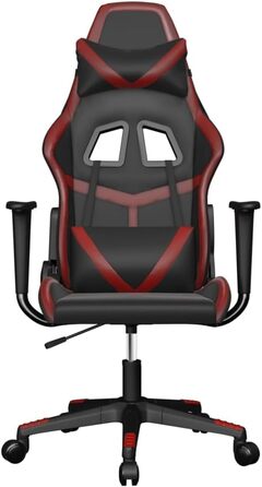 Ігрове крісло, чорно-бордова штучна шкіра, офісне крісло, ігрове крісло, обертове крісло, письмове крісло - 3143672