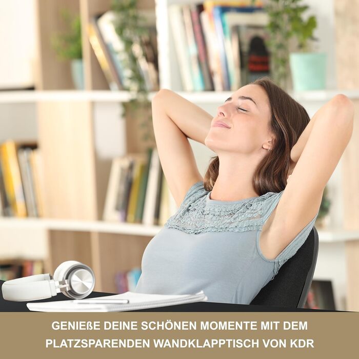 Настінний розкладний стіл KDR 80x40 см, чорний Складаний стіл для настінного монтажу як обідній стіл, письмовий стіл, кухонний стіл або робоче місце Економія місця та універсальність