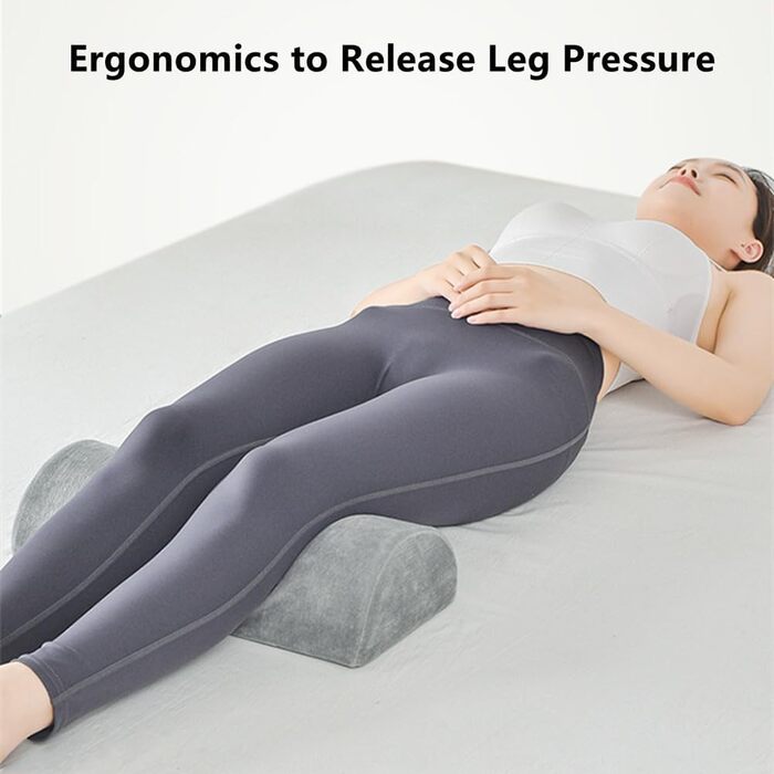 Подушка з піни з ефектом пам&39яті у формі півмісяця, ортопедична опорна подушка для ліжка, спини, шиї, ніг та колін, клиноподібна подушка для колін, серповидна подушка, подушка для підняття ніг для шиї, колін та попереку