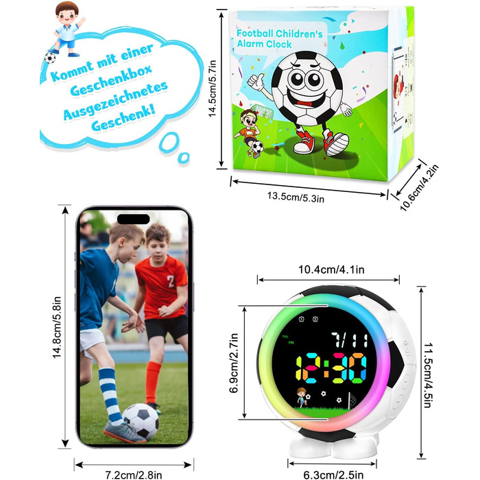 Дитячий будильник Juboos на батарейках, кварцовий будильник без цокання, з функцією повтору та нічним світлом, навчальний будильник для хлопчиків та дівчаток