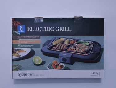 Бездимний настільний гриль Барбекю електричний гриль Електричний гриль-барбекю 2000 Вт з антипригарним покриттям, поверхня гриля 3