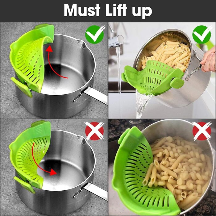 И, силіконове ситечко для їжі, термостійке, кліпса, друшляк для рису, макаронних виробів, спагетті, яловичого фаршу, універсальний