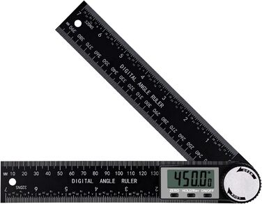 Цифрова кутова лінійка Protractor з РК-дисплеєм Дисплей кута вимірювання кута з нержавіючої сталі для деревообробних майстрів домашньої роботи, вимірювання кута 360, функція утримання 400 мм (стиль 5)
