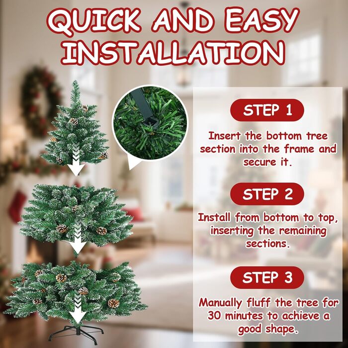 Різдвяна ялинка з вогнями 210 см зелена Eldzenith