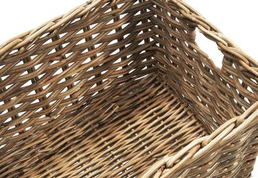 Прямокутний ротанговий кошик Kobolo, сірий колір Kubu, розмір L, 537x30 см, кошик для зберігання та декору, екологічний, універсальний, ідеально підходить для вітальні, дитячої кімнати, кухні, ванної кімнати, для іграшок та організації простору