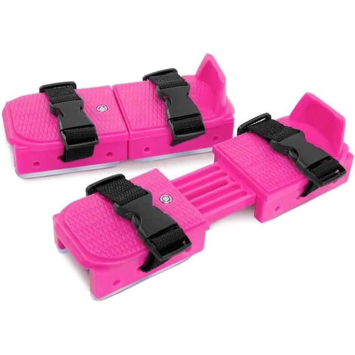 Пара регульованих ковзанів для малюків - подвійні ковзани з ремінцем для кріплення, взуття для катання на ковзанах для малюків, початківців, дітей, юніорів, рожеві, 1