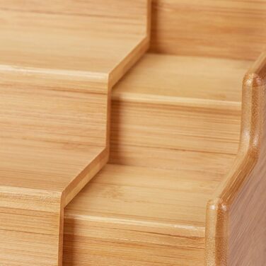 Бамбукова полиця для спецій Relaxdays, 4 полиці, висувна, натуральний вигляд, вологостійка, ВШХ 138,5x28 см, натуральний колір