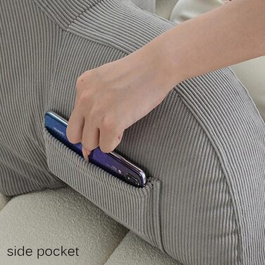 М&39яка подушка для шиї, подушка для читання, яку можна прати, подушка для спини для максимального комфорту та підтримки спини, суцільний світло-сірий дизайн (75 x 40 x 45 см) Світло-сірий 75x40x45 см