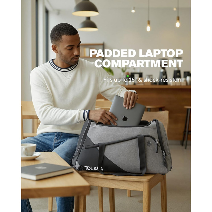 Великий спортивний рюкзак Tolaccea 47L з відділенням для взуття, відділенням для вологи, щотижневою дорожньою сумкою, спортивною сумкою, сумкою для фітнесу та тренувань для чоловіків та жінок, для тренажерного залу, подорожей, плавання, сауни, футболу (сі