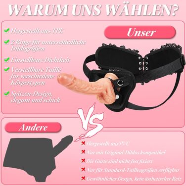 Регульований фалоімітатор 18 см зі страпоном та мереживною обробкою, реалістичний знімний фалоімітатор, сильна присоска, страпон для пеніса для жінок, чоловіків, портативна секс-іграшка для геїв, лесбіянок та пар