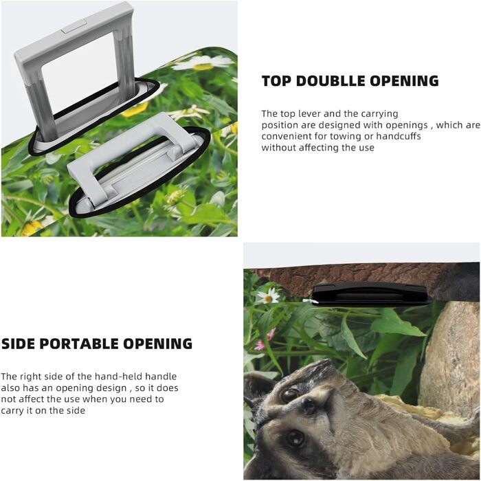 Чохол для валізи Єнот, еластичний захисний чохол від подряпин та пилу, чорний, розмір 90