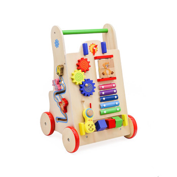 Дитячі ходунки IKONKA 6-в-1, навчальний кубик для перших кроків, іграшка для перенесення, рахування, визначення часу, сортування кольорів, розвитку дрібної моторики, дерев&39яні, веселі кольори, різнокольорові