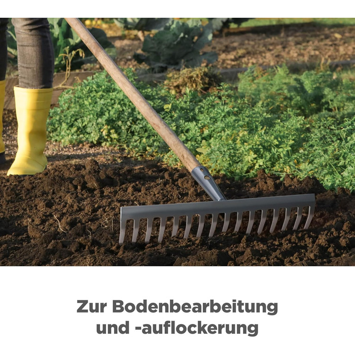 Гребінь садовий Blizz-z 40 см, 16 зубців Міцний гребінь з надійним держаком з ясеня