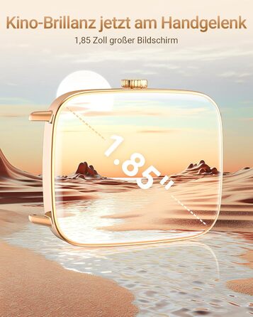 Розумний годинник для чоловіків та жінок з функцією телефону, фітнес-годинник 1,85 дюйма, понад 100 спортивних режимів, фітнес-трекер з моніторингом серцевого ритму/SpO2/сну, крокомір, водонепроникний спортивний годинник IP68 для iOS та Android, рожеве зо