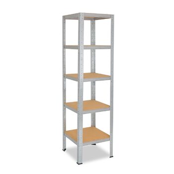 Міцний домашній стелаж, оцинкований/металевий стелаж з 5 полицями/металевий стелаж для підвалу, гаражний стелаж, стелаж для майстерні або стелаж для зберігання/навісний стелаж, металевий, вантажопідйомністю 175 кг, В 155см / Ш 60см / Г 60см, 155x60x60