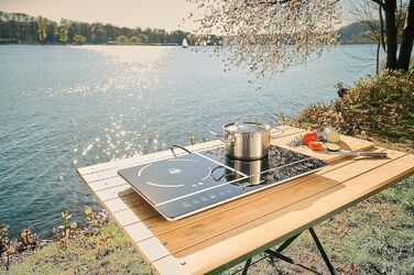 Подвійна конфорка SEVERIN індукційна для кухні, офісу або кемпінгу, високоякісна плита, кемпінгова плита на дві каструлі, чорна, 3,400 Вт, DK 1031 подвійна конфорка одинарна