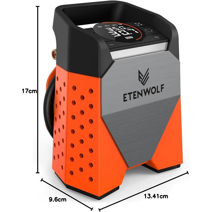 Електричний повітряний насос ETENWOLF ZEPHYR S3-7800mAh, 160 PSI/11.03Bar портативний повітряний компресор для автомобіля, мотоцик