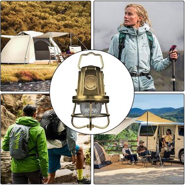 Ліхтар для кемпінгу Лампа з регульованою яскравістю та 4 колірними температурами - Світлодіодні лампи для кемпінгу - для походів на свіжому повітрі, відключення електроенергії, тентів, балкону, бронзовий