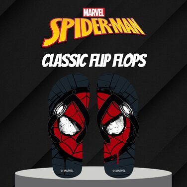 Шльопанці Marvel Spiderman, класичні сандалі, подарунок для хлопчиків, чоловіків та підлітків, розміри EU 40-45 40/41 EU чорного кольору