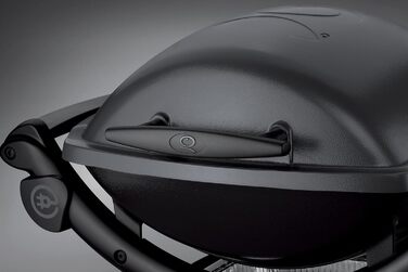 Електрогриль Weber Q1400, 43 x 32 см, темно-сірий (52020079) та преміум-чохол для гриля серії Q100/1000, чорний, 27.9x25.4x23.6 см (7117) комплект