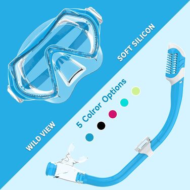 Дитяча маска для дайвінгу Findway, дитяча маска для плавання, маска для пірнання з трубкою для хлопчиків, дівчаток та підлітків, маска для дайвінгу з кришкою для носа, панорамна HD-маска 180, захист від запотівання, захист від протікання для дітей 4-16 ро