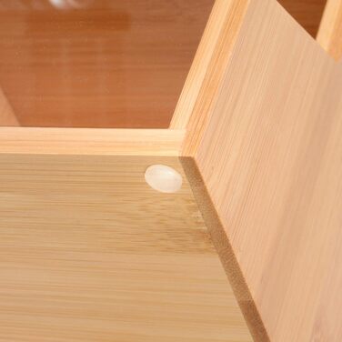 Бамбукова полиця для спецій, кухонна полиця для стільниці, включаючи протиковзкі накладки, полиця-органайзер, кухонний органайзер для кухні, їдальні, офісу, ванної кімнати, 15 см