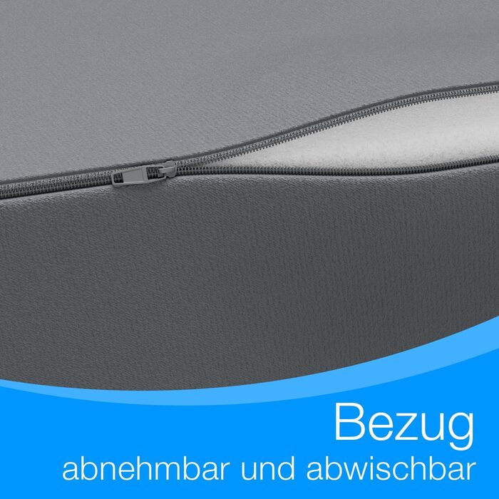 Складаний матрац ELONEO 65x195 см, висота 9 см, складний дитячий матрац, складний гостьовий матрац, складний матрац, дорожній матрац для дітей та дорослих для подорожей та кемпінгу, сірий