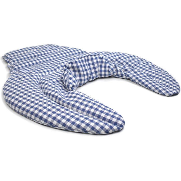 Подушка для шиї та шийного відділу хребта - шия плечі спина - синьо-біла - подушка для шиї з органічного зерна спельти - подушка з підігрівом - подушка з органічного зерна спельти для шиї та плечей