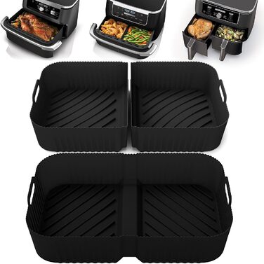 Аксесуари для фритюрниці Ninja Foodi Flexdrawer 10.4 л AF500EU, 3 шт. силіконова форма для фритюрниці, багаторазова мультипіч для мультипечі Аксесуари для ніндзя